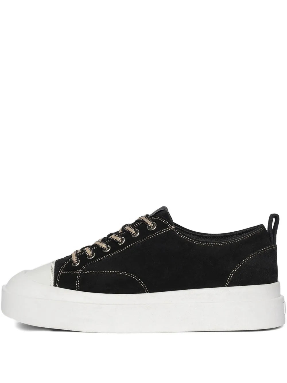 Mani e De Voir Vienna Contrast-Stitch Suede Sneakers