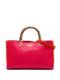 Pre-OwnedGucci Pre-Owned2016-2025 Medium Bicolor Calfskin Bamboo Shopper satchel