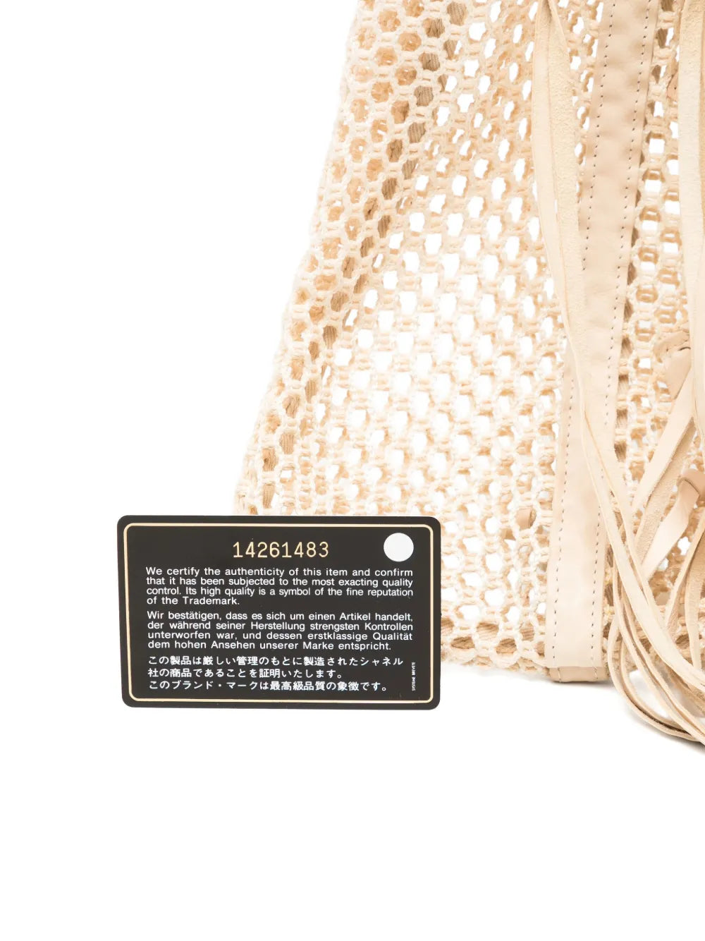 Pre-OwnedCHANEL Pre-OwnedResort 2011 Fringe Crochet Woven Mesh Large Leather Tote