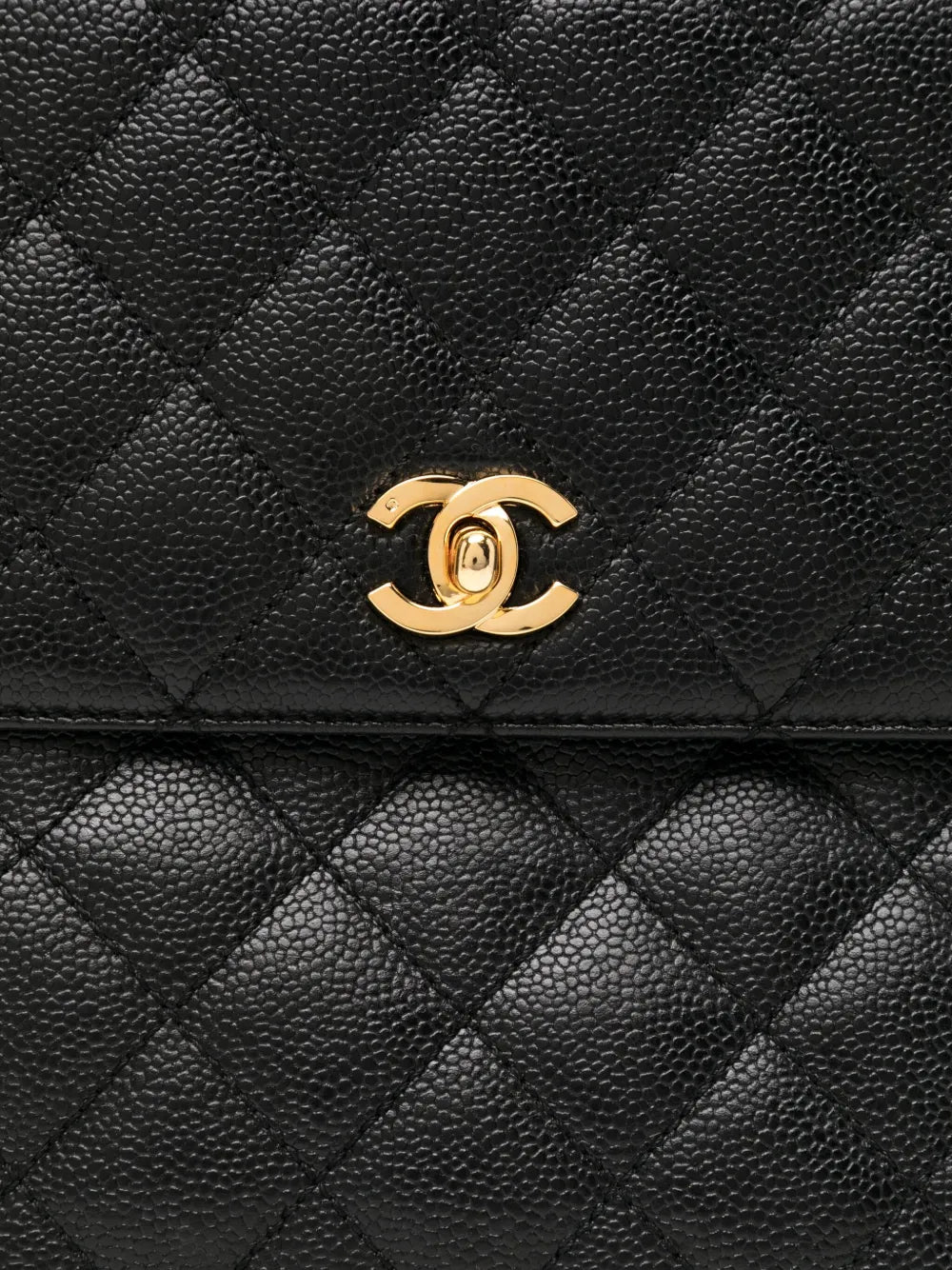 Pre-OwnedCHANEL Pre-Owned2001 Caviar Quilted Satchel Classic Top Handle Kelly Flap Bag