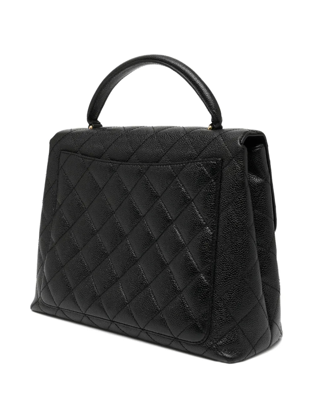 Pre-OwnedCHANEL Pre-Owned2001 Caviar Quilted Satchel Classic Top Handle Kelly Flap Bag