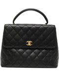 Pre-OwnedCHANEL Pre-Owned2001 Caviar Quilted Satchel Classic Top Handle Kelly Flap Bag