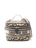 Pre-OwnedChristian Dior Pre-Owned2021 Mizza Small Embroidered Canvas Diortravel Leopard Vanity Case satchel