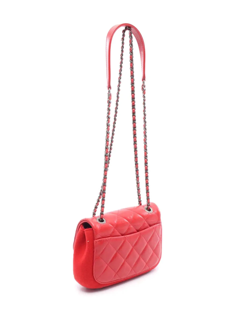 Pre-OwnedCHANEL Pre-Owned2015-2016 Paris Salzburg Mini Quilted Glazed Calfskin and Felt Edelweiss Flower Flap crossbody bag