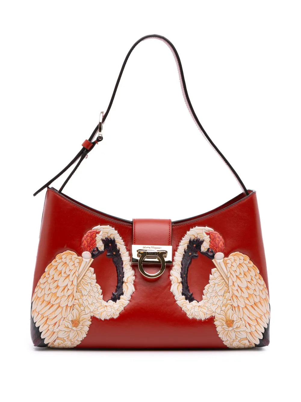 Pre-OwnedFerragamo Pre-Owned2000-2025 Printed Leather Trifolio shoulder bag