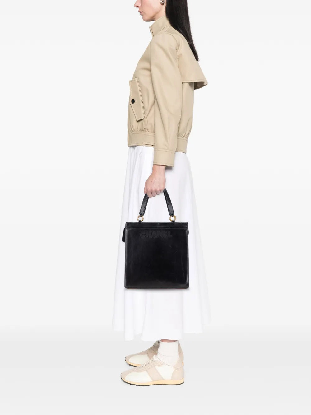 Pre-OwnedCHANEL Pre-Owned1997-1999 Lambskin Embroidered Logo tote bag