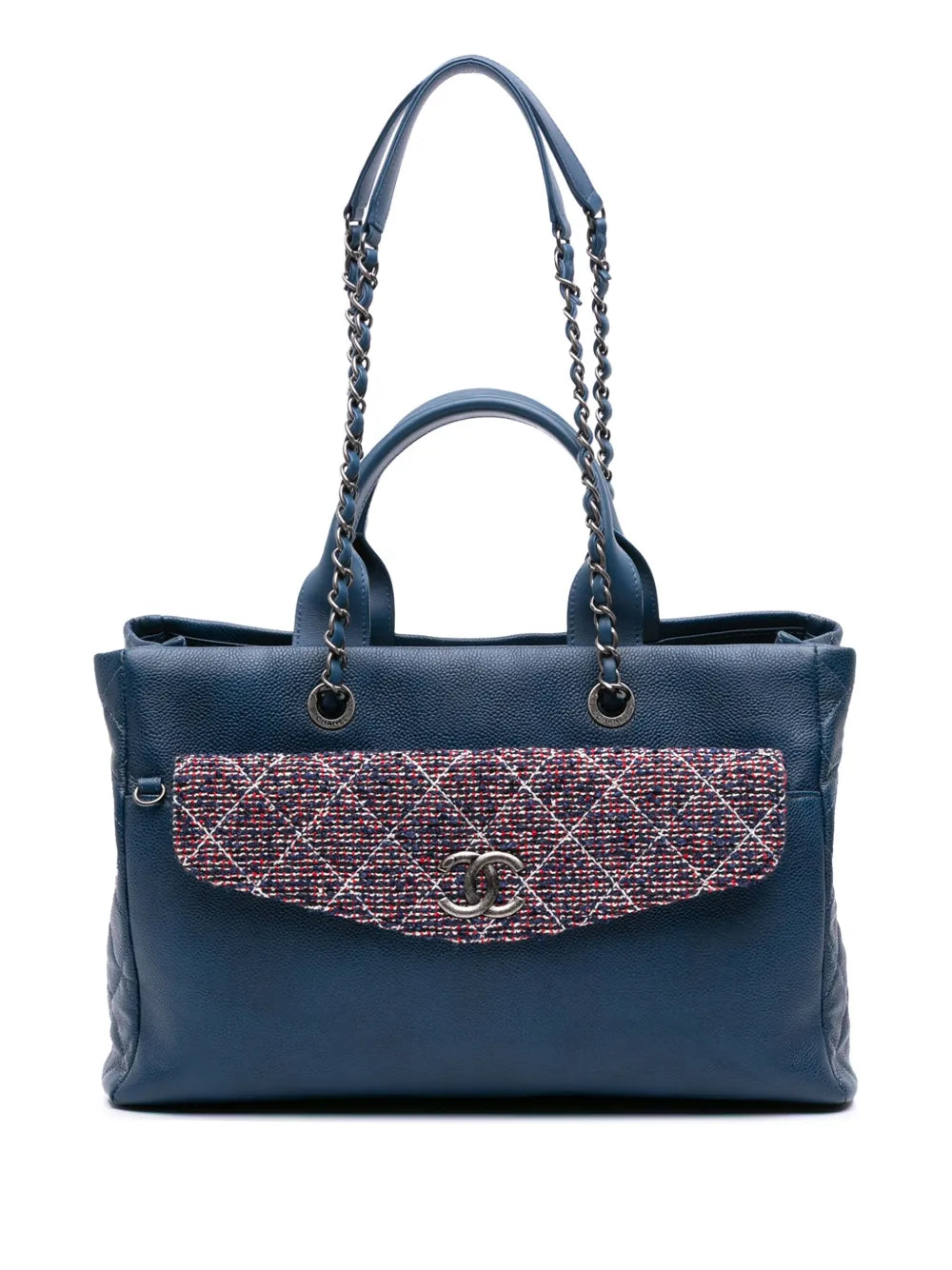Pre-OwnedCHANEL Pre-Owned2016-2017 Large Caviar and Tweed Coco Break Shopping Tote satchel