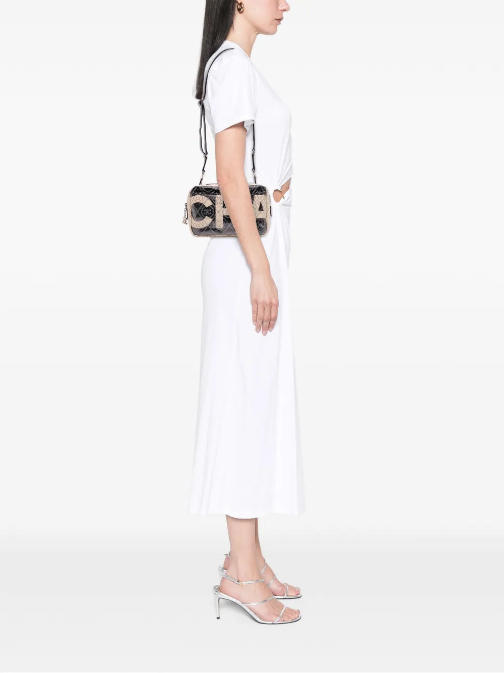 Pre-OwnedCHANEL Pre-Owned2018 Coated Canvas Camellia Logo Camera Bag crossbody bag