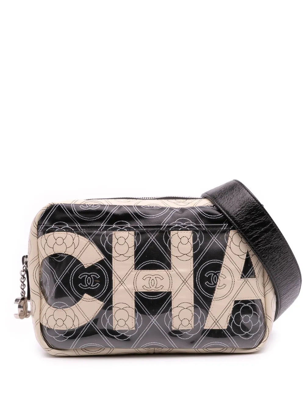 Pre-OwnedCHANEL Pre-Owned2018 Coated Canvas Camellia Logo Camera Bag crossbody bag