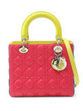 Pre-OwnedChristian Dior Pre-Owned2000-2025 Medium Tricolor Lambskin Cannage Lady Dior satchel