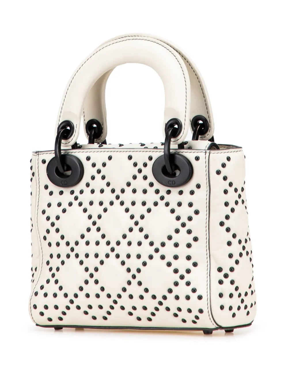 Pre-OwnedChristian Dior Pre-Owned2018 Mini Ultra Matte Calfskin Cannage Studded Supple Lady Dior satchel