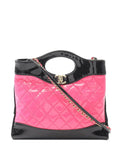 Pre-OwnedCHANEL Pre-Owned2021-2025 Mini Bicolor Quilted Patent 31 Shopping Bag satchel