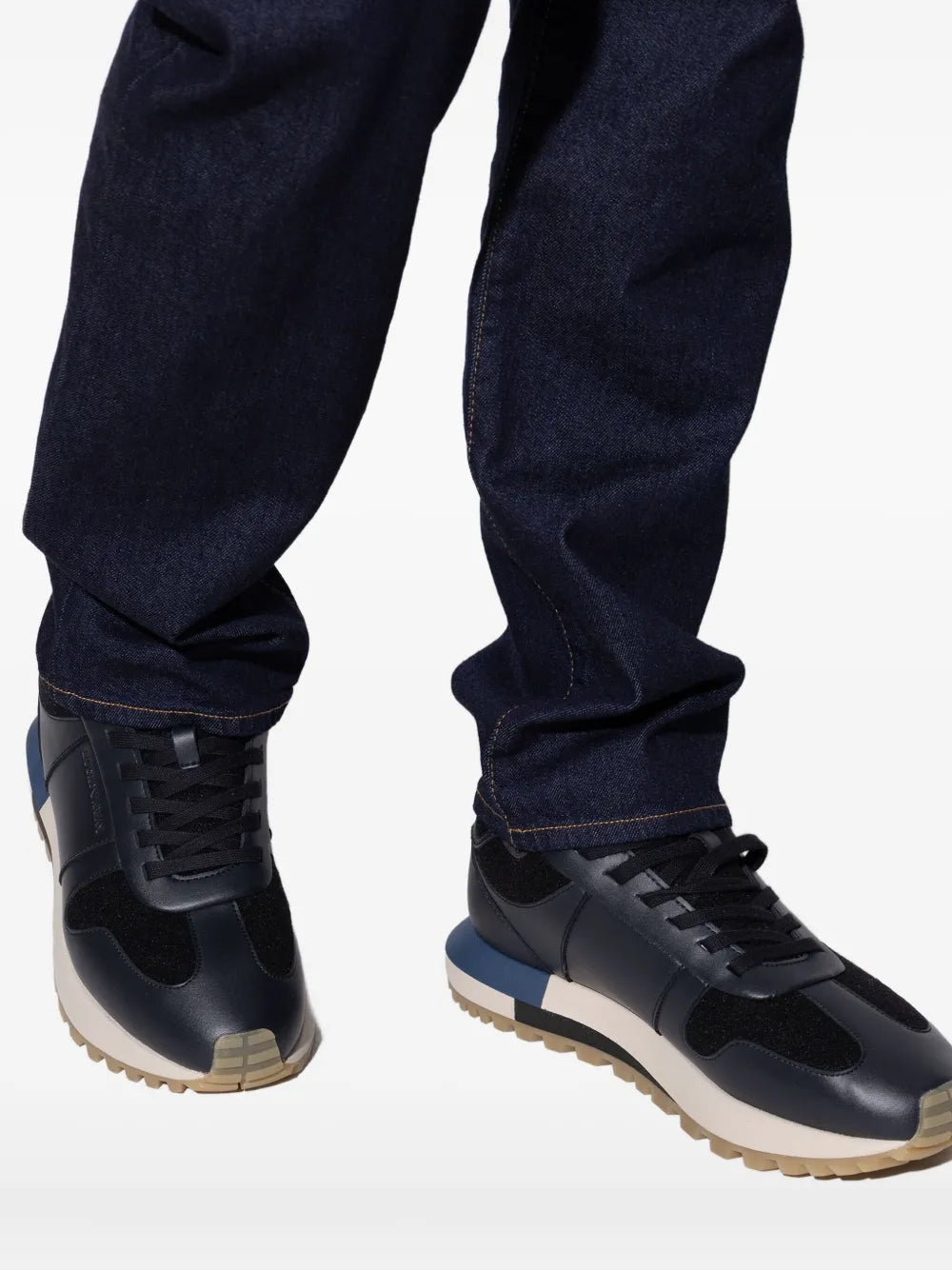 Emporio Armani Leather Panelled Sneakers