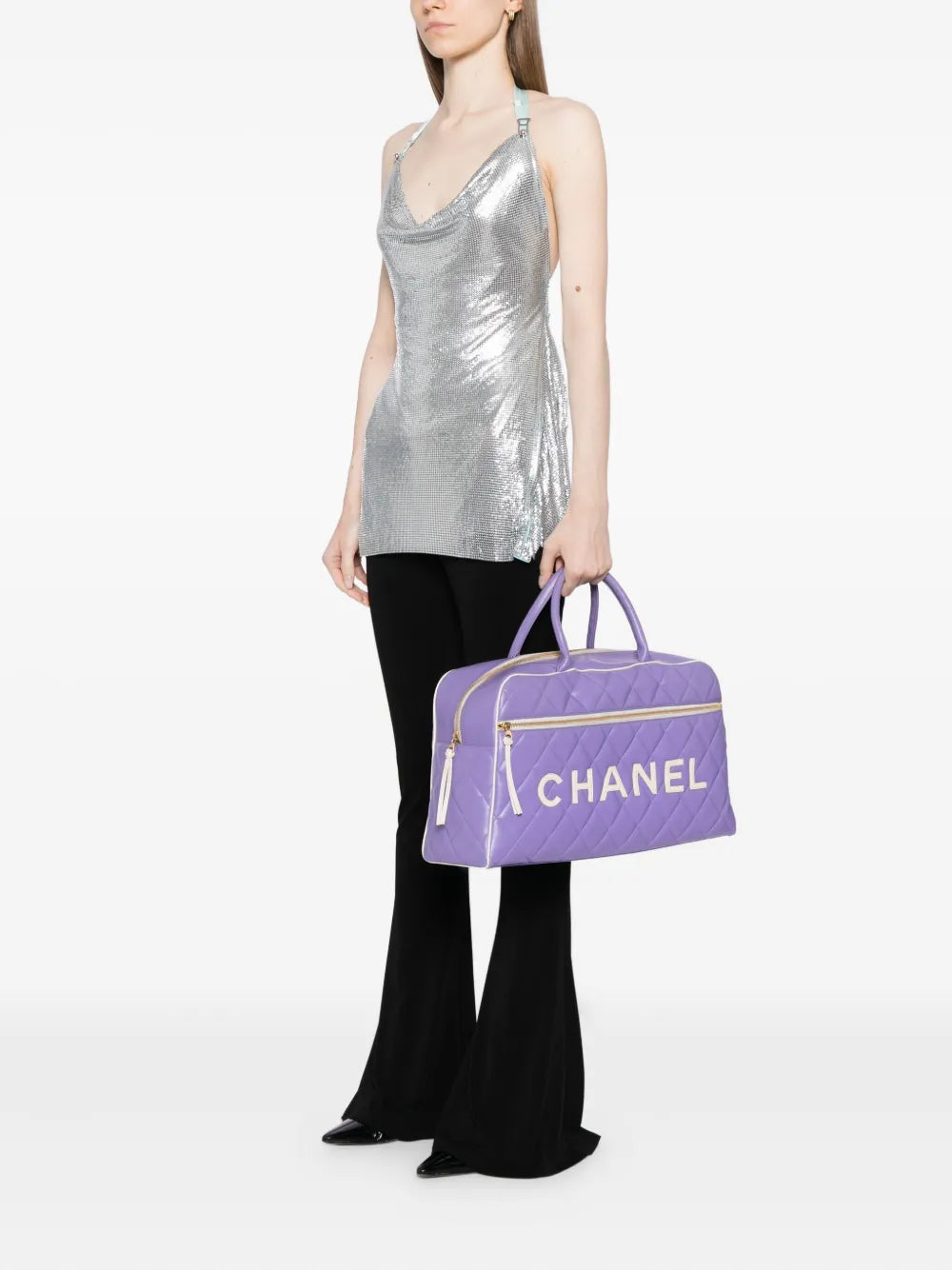 Pre-OwnedCHANEL Pre-Owned1992 Weekend Duffel Overnight Duffle Tote