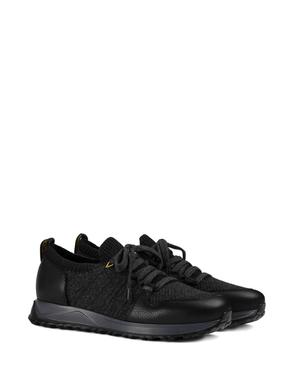 Doucal'S Wool-Panelled Leather Sneakers