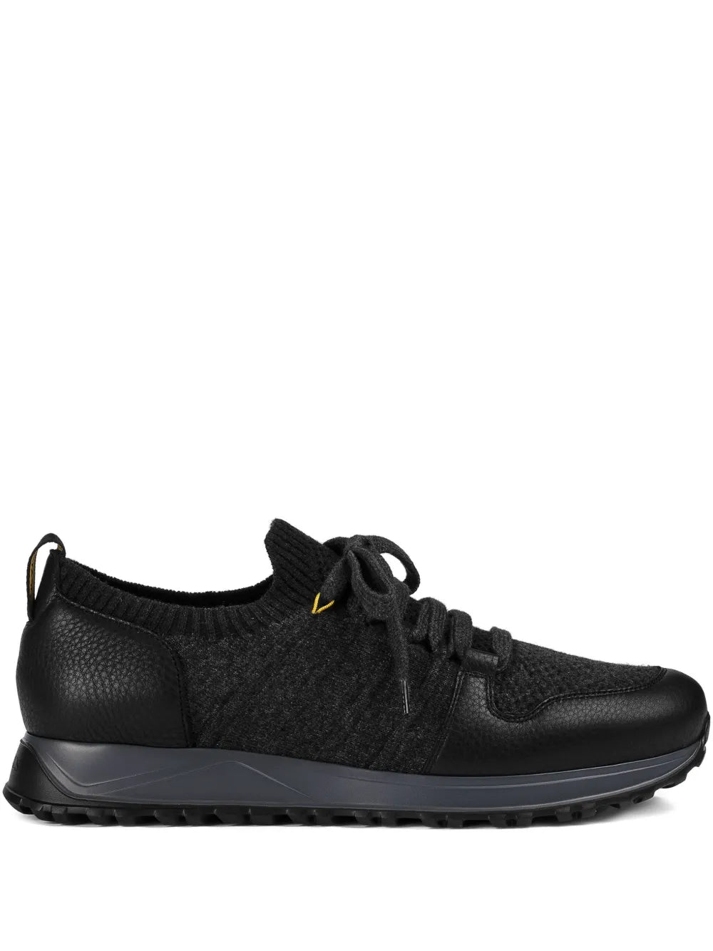 Doucal'S Wool-Panelled Leather Sneakers