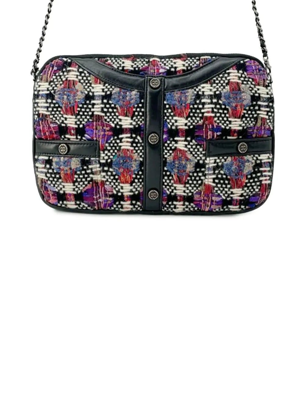 Pre-OwnedCHANEL Pre-Owned2016-2017 Small Tweed and Lambskin Girl Clutch on Chain crossbody bag