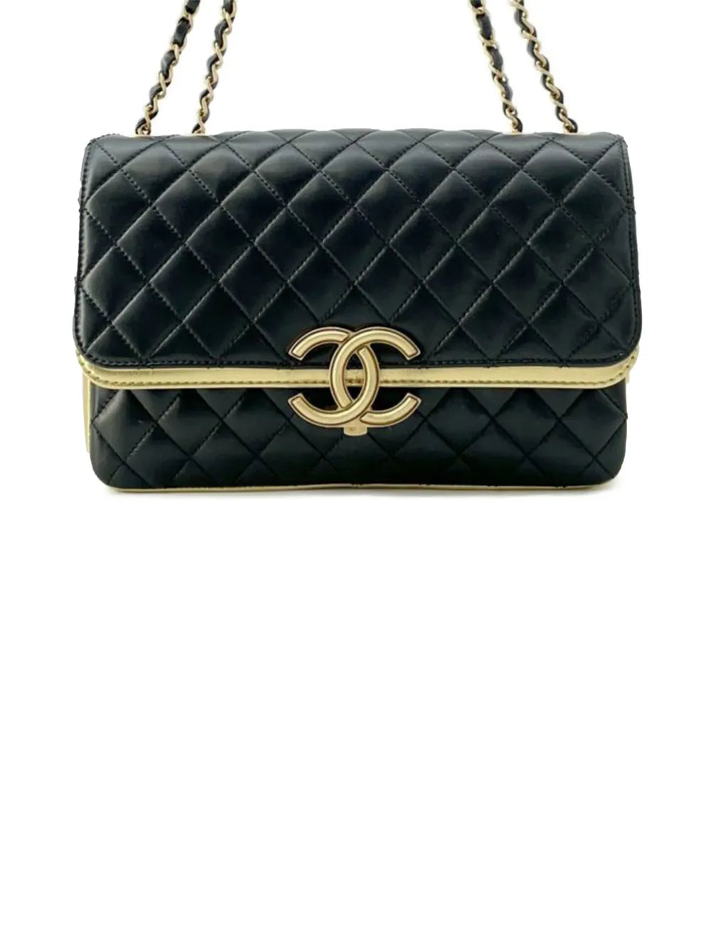 Pre-OwnedCHANEL Pre-Owned2019 Medium Quilted Metallic Lambskin CC Chic Double Flap shoulder bag
