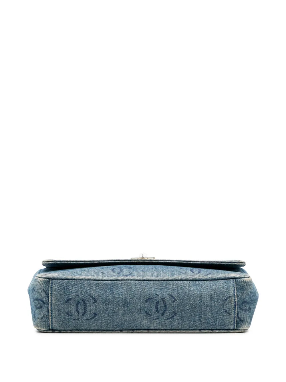 Pre-OwnedCHANEL Pre-Owned2002-2003 CC Printed Denim Single Flap shoulder bag