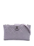 Pre-OwnedCHANEL Pre-Owned2014-2015 Quilted Glazed Calfskin Coco Pleats Chain Clutch crossbody bag