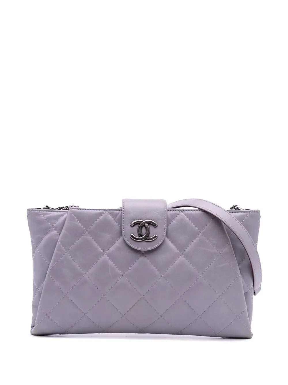 Pre-OwnedCHANEL Pre-Owned2014-2015 Quilted Glazed Calfskin Coco Pleats Chain Clutch crossbody bag