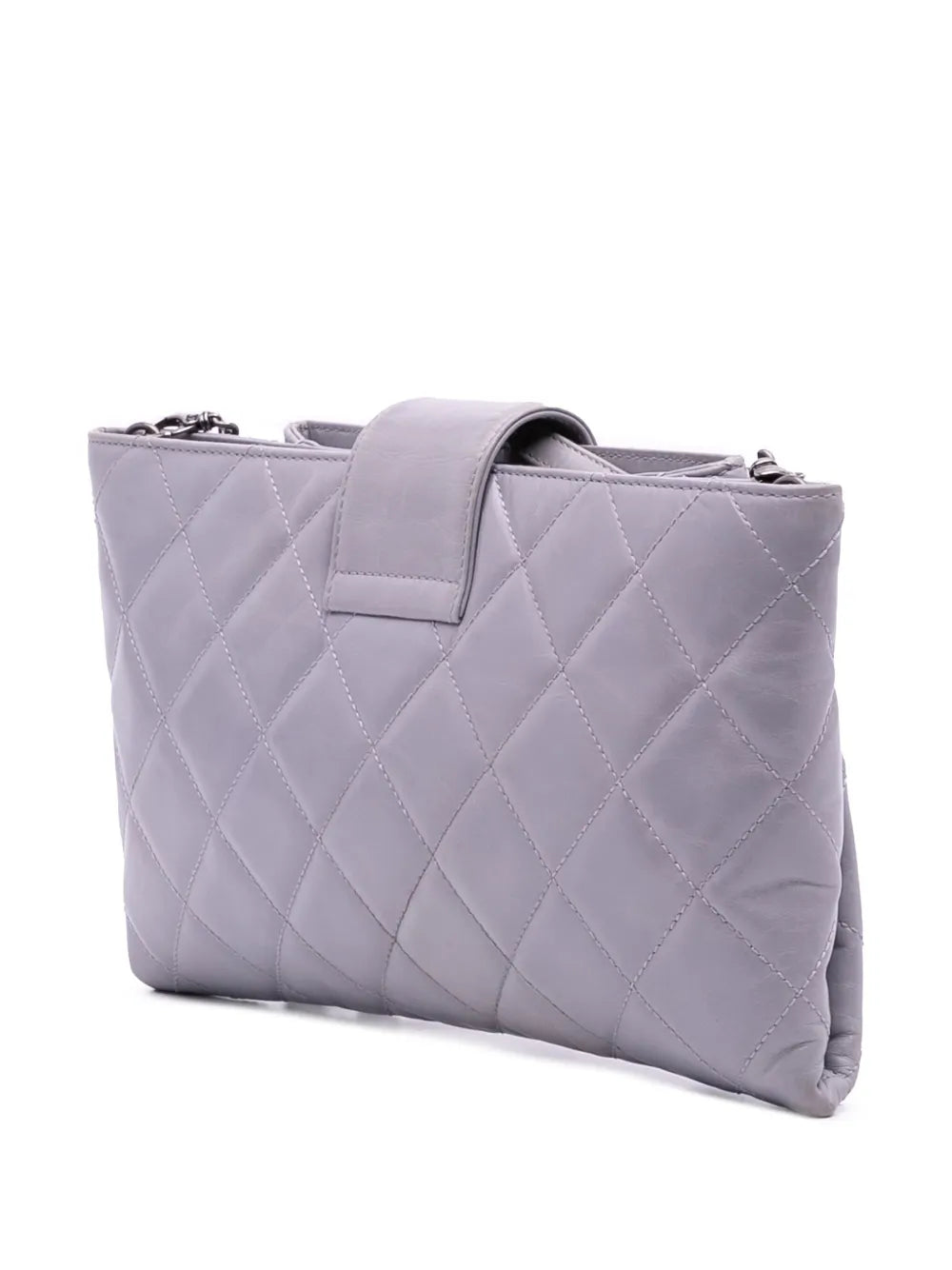 Pre-OwnedCHANEL Pre-Owned2014-2015 Quilted Glazed Calfskin Coco Pleats Chain Clutch crossbody bag