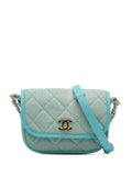 Pre-OwnedCHANEL Pre-Owned2021 Mini CC Quilted Denim Messenger Flap crossbody bag