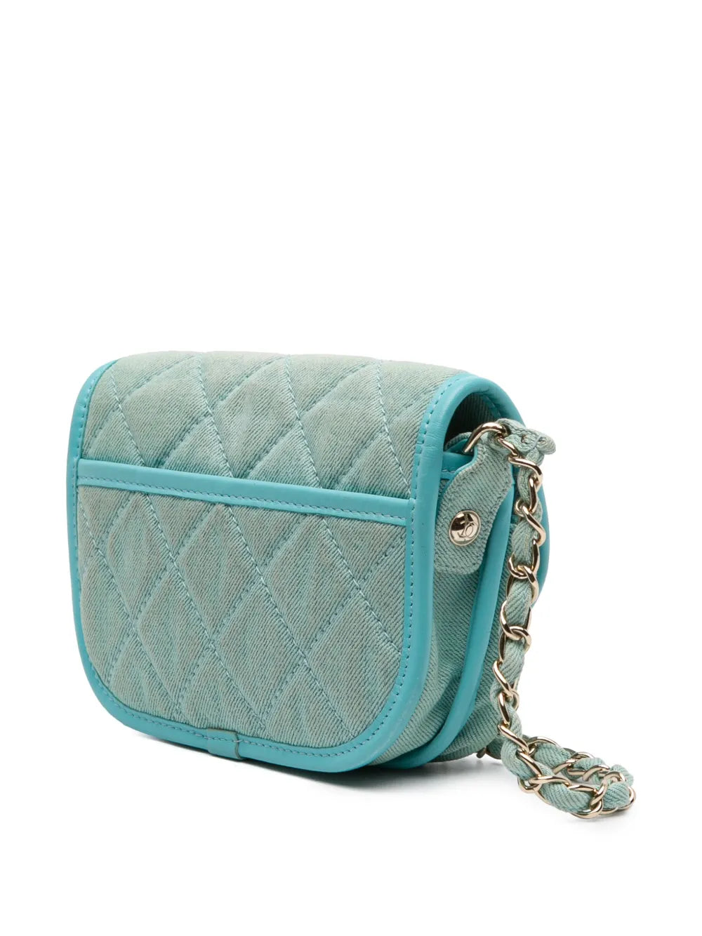 Pre-OwnedCHANEL Pre-Owned2021 Mini CC Quilted Denim Messenger Flap crossbody bag
