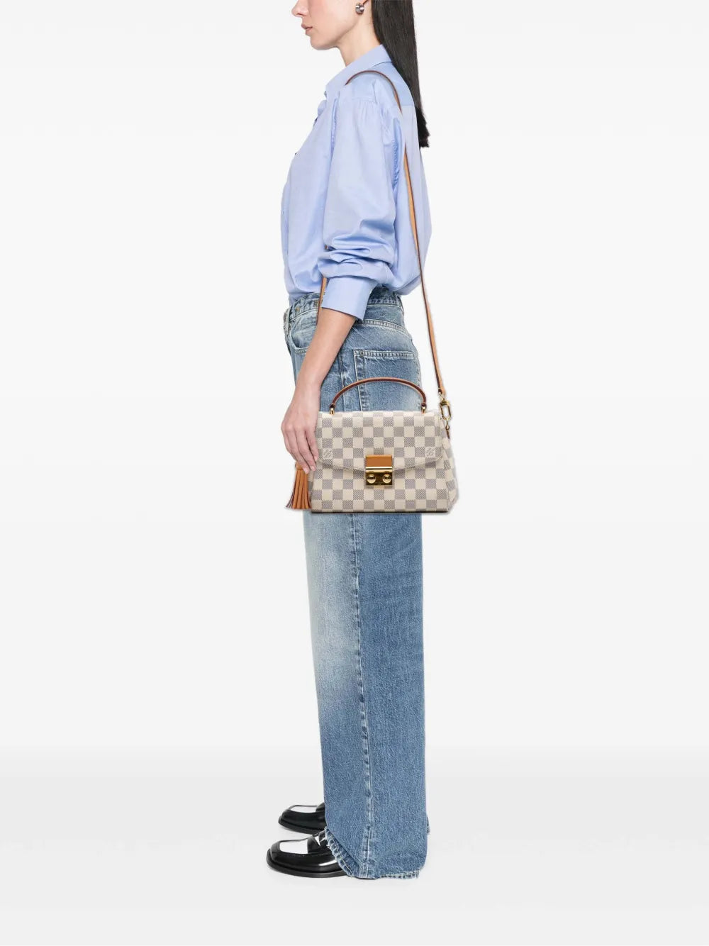 Pre-OwnedLouis Vuitton Pre-Owned2018 Damier Azur Croisette satchel