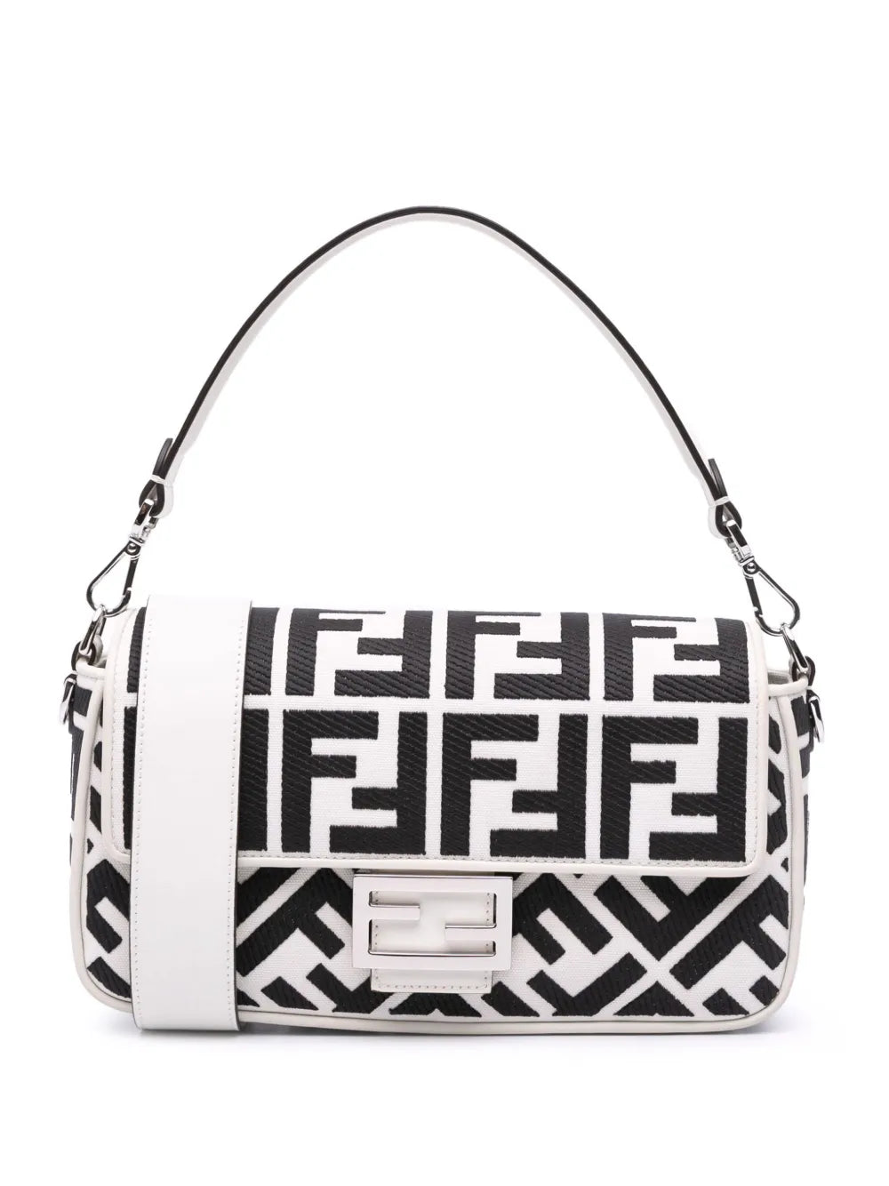 Pre-OwnedFendi Pre-Owned2000-2010 Zucca Embroidered Canvas Baguette satchel