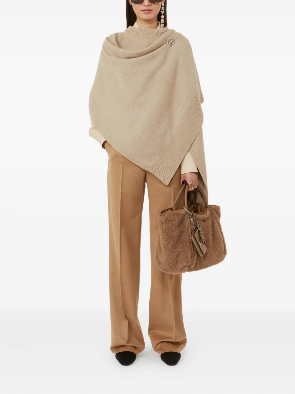 Max Marashearling leather-trimmed handbag