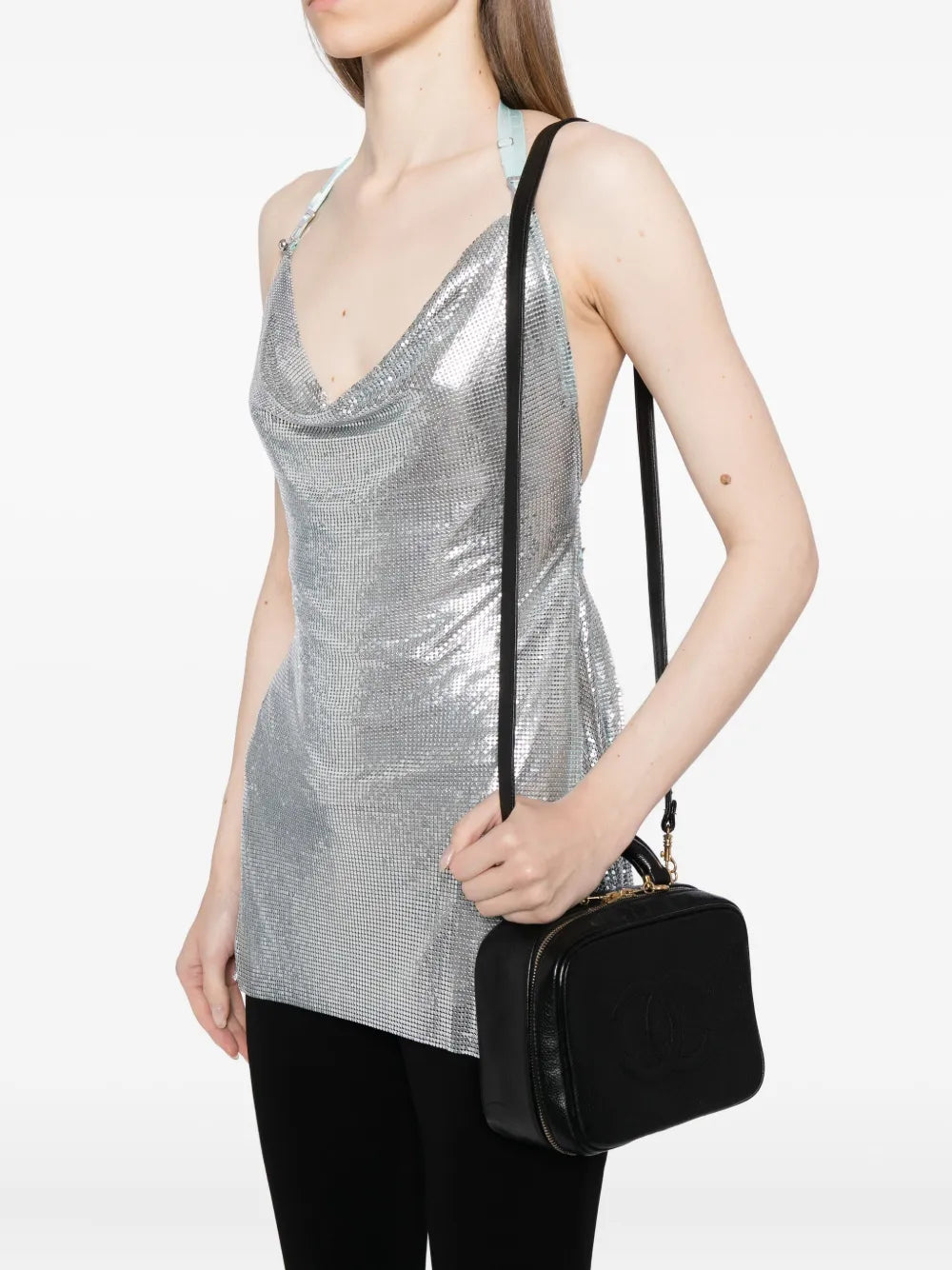 Pre-OwnedCHANEL Pre-OwnedBlack Caviar Lunch Box Vanity Timeless Logo Bag