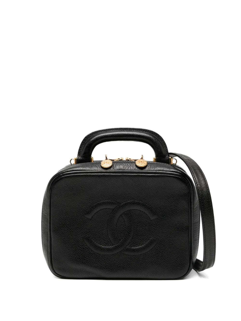 Pre-OwnedCHANEL Pre-OwnedBlack Caviar Lunch Box Vanity Timeless Logo Bag