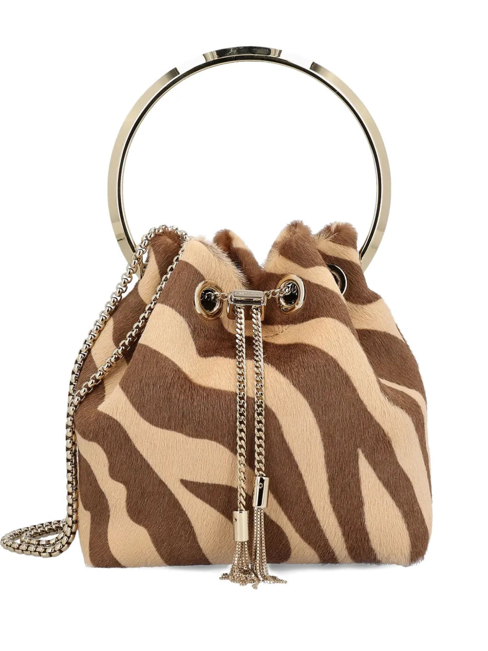Jimmy ChooBon Bon zebra-print ring-handle bag