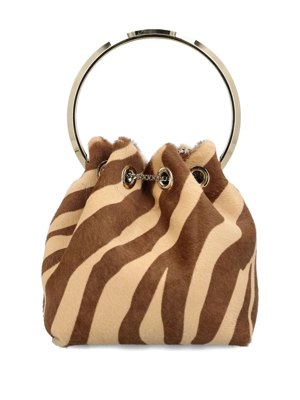 Jimmy ChooBon Bon zebra-print ring-handle bag