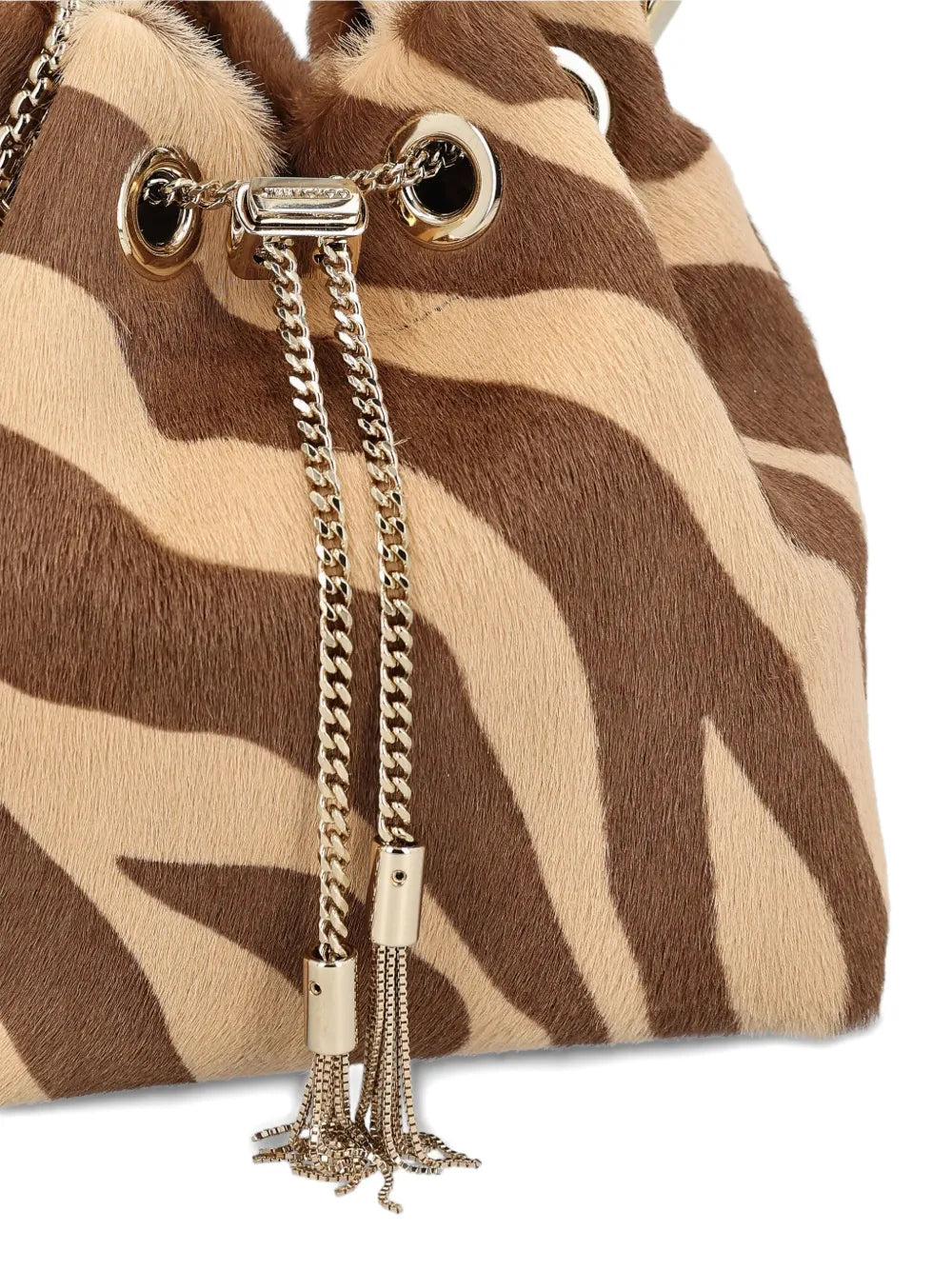 Jimmy ChooBon Bon zebra-print ring-handle bag