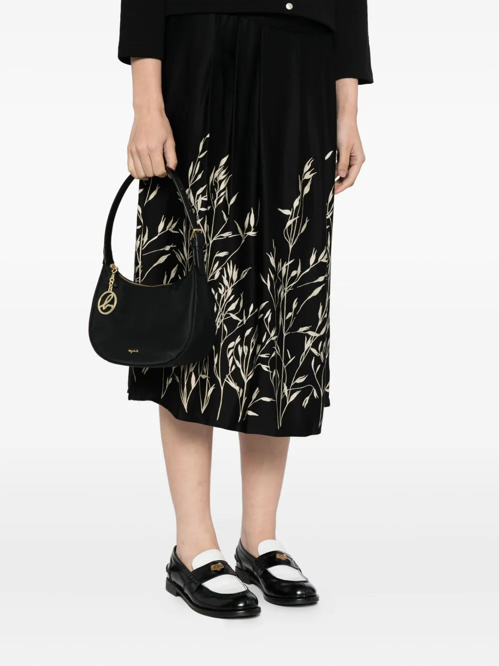 agn? b. small logo-plaque shoulder bag