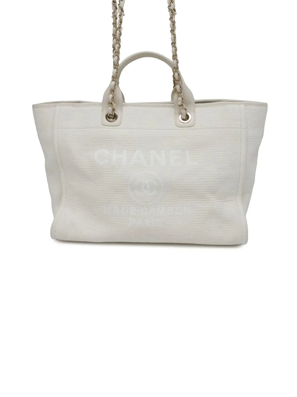 Pre-OwnedCHANEL Pre-Owned2021-2025 Medium Canvas Square Stitch Deauville Tote satchel