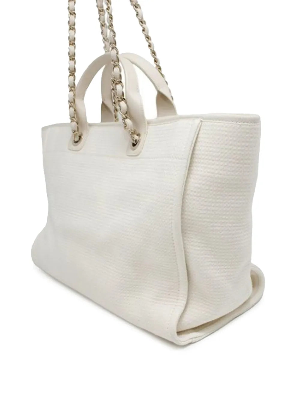 Pre-OwnedCHANEL Pre-Owned2021-2025 Medium Canvas Square Stitch Deauville Tote satchel