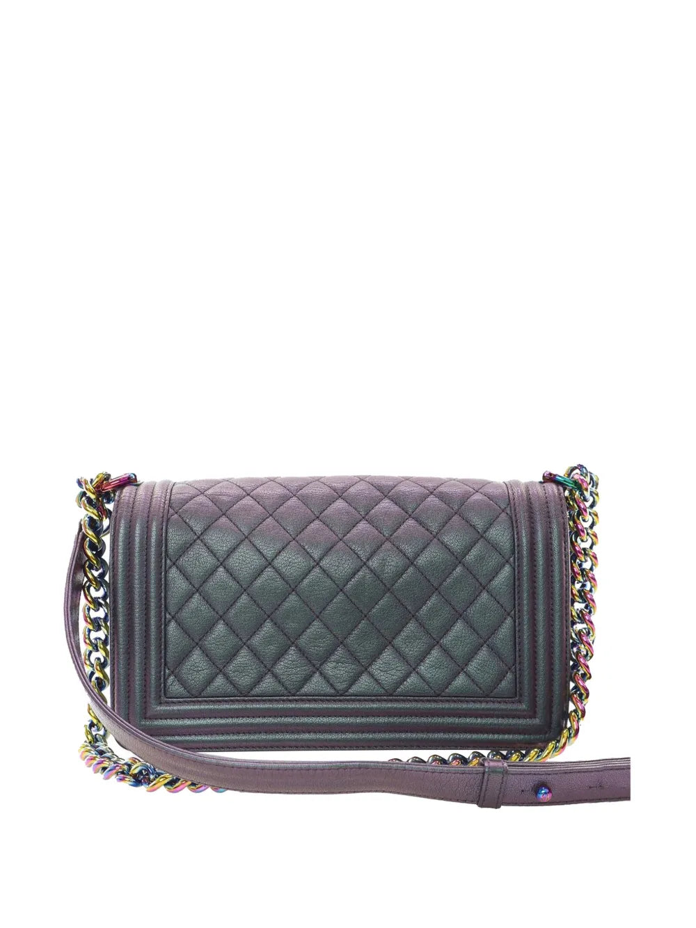 Pre-OwnedCHANEL Pre-Owned2015-2016 Old Medium Quilted Iridescent Goatskin Boy Flap crossbody bag