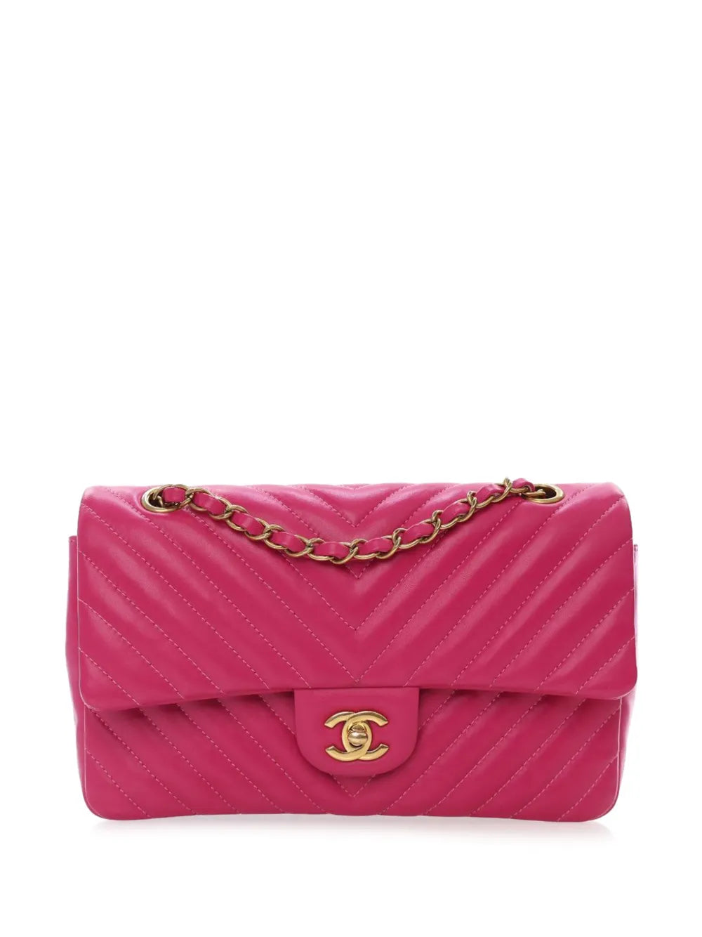 Pre-OwnedCHANEL Pre-Owned2015-2016 Medium Classic Chevron Lambskin Double Flap shoulder bag