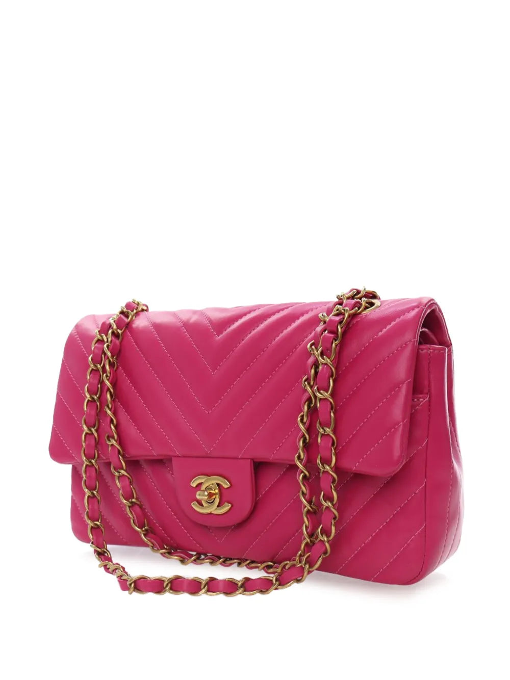 Pre-OwnedCHANEL Pre-Owned2015-2016 Medium Classic Chevron Lambskin Double Flap shoulder bag