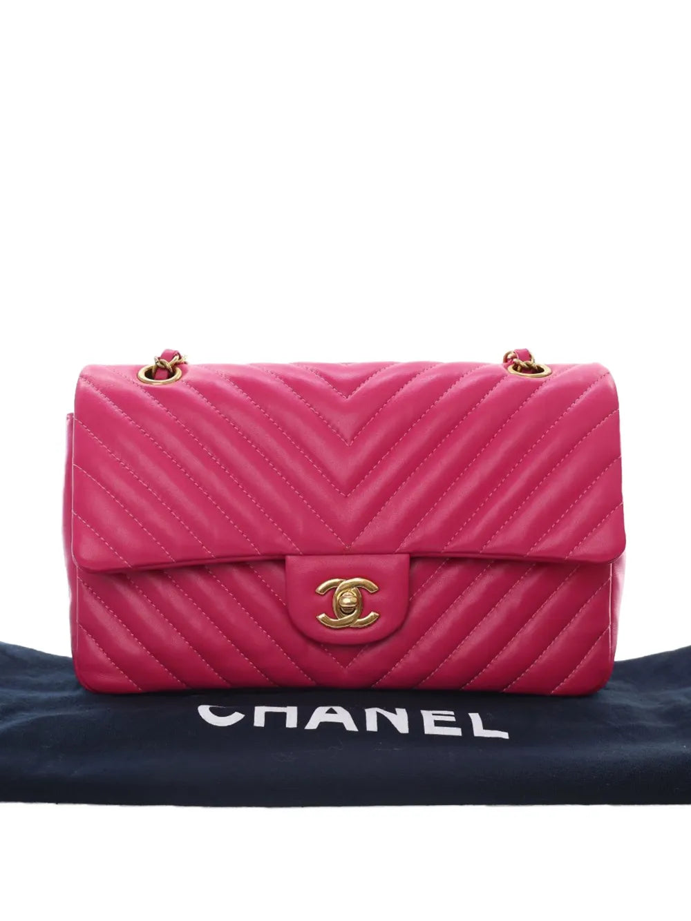 Pre-OwnedCHANEL Pre-Owned2015-2016 Medium Classic Chevron Lambskin Double Flap shoulder bag