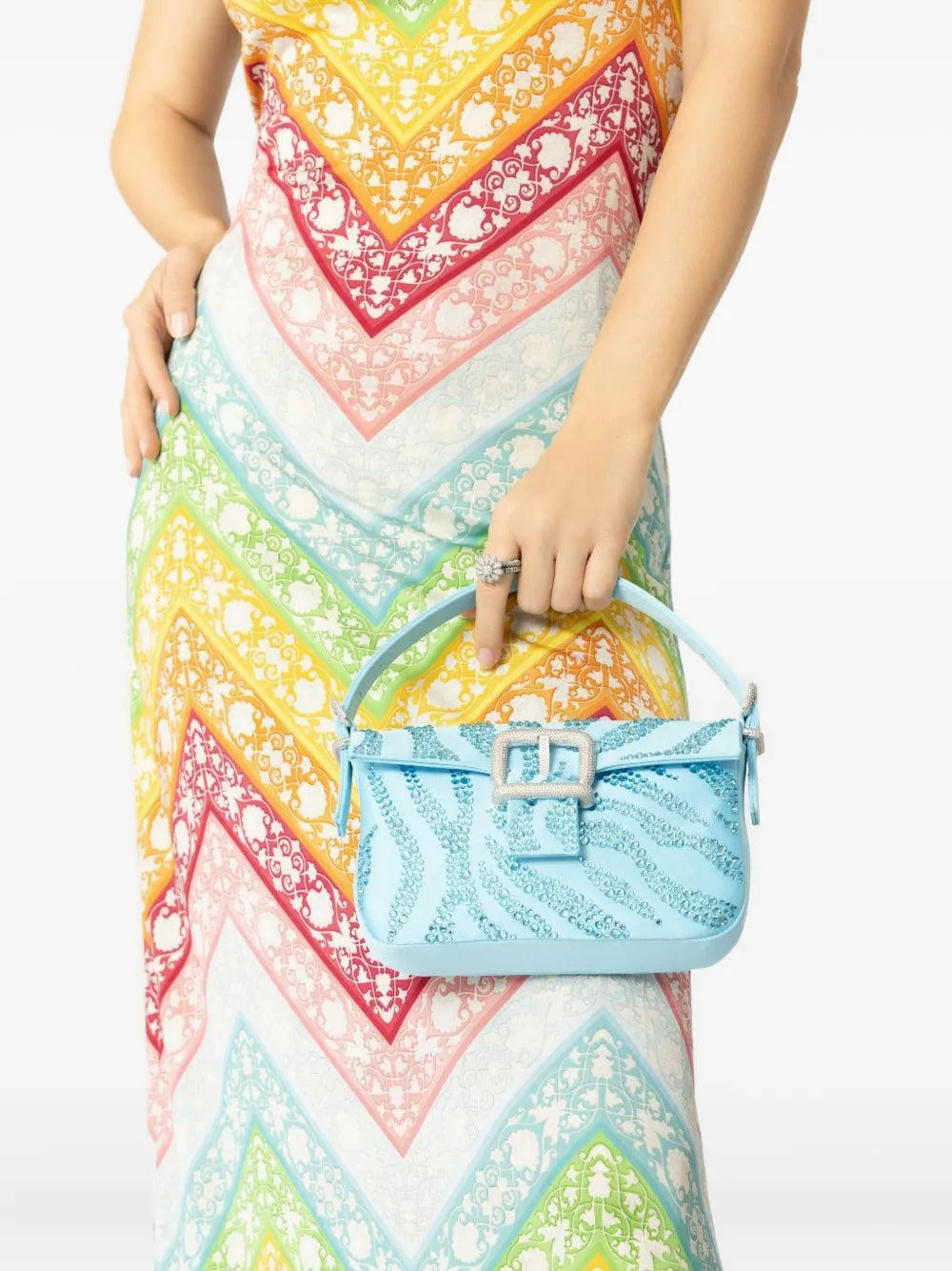 Gedebemini Habibi crystal-embellished buckle tote bag