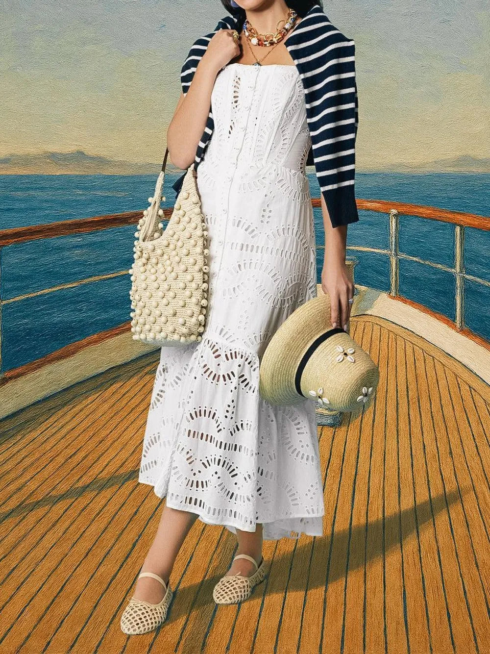 PoolsideThe Brighton beaded tote bag