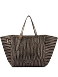 Anya HindmarchNeeson Square herringbone-weave leather tote bag