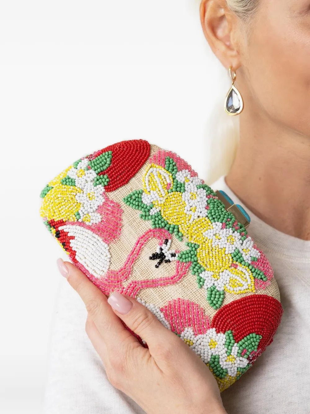 SERPUIMia Flamingo clutch bag