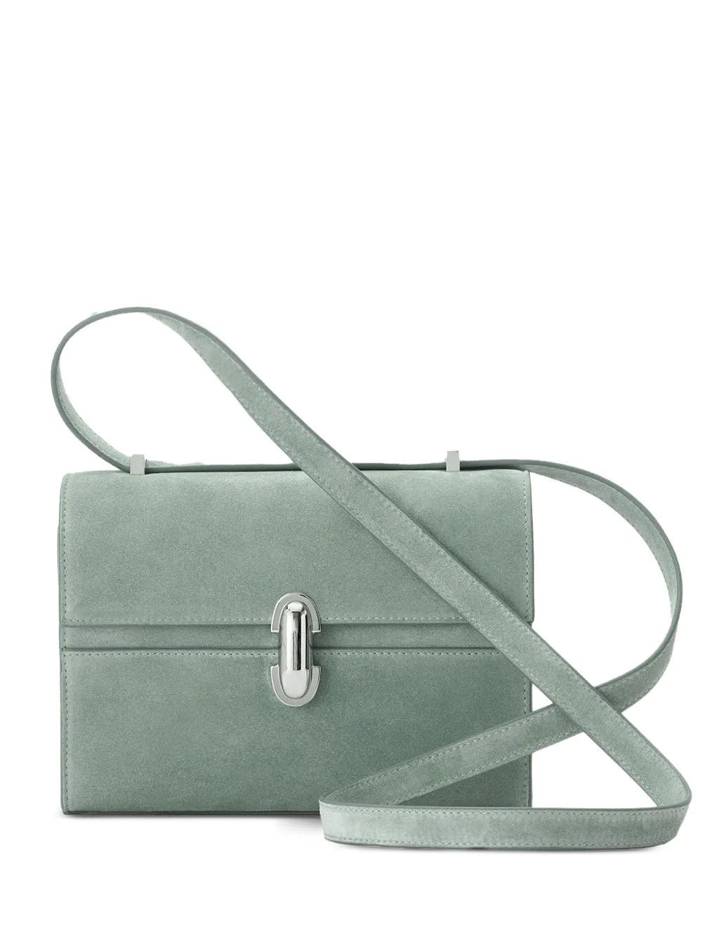 Savette  Symmetry 19 clasp-fastening suede cross body bag