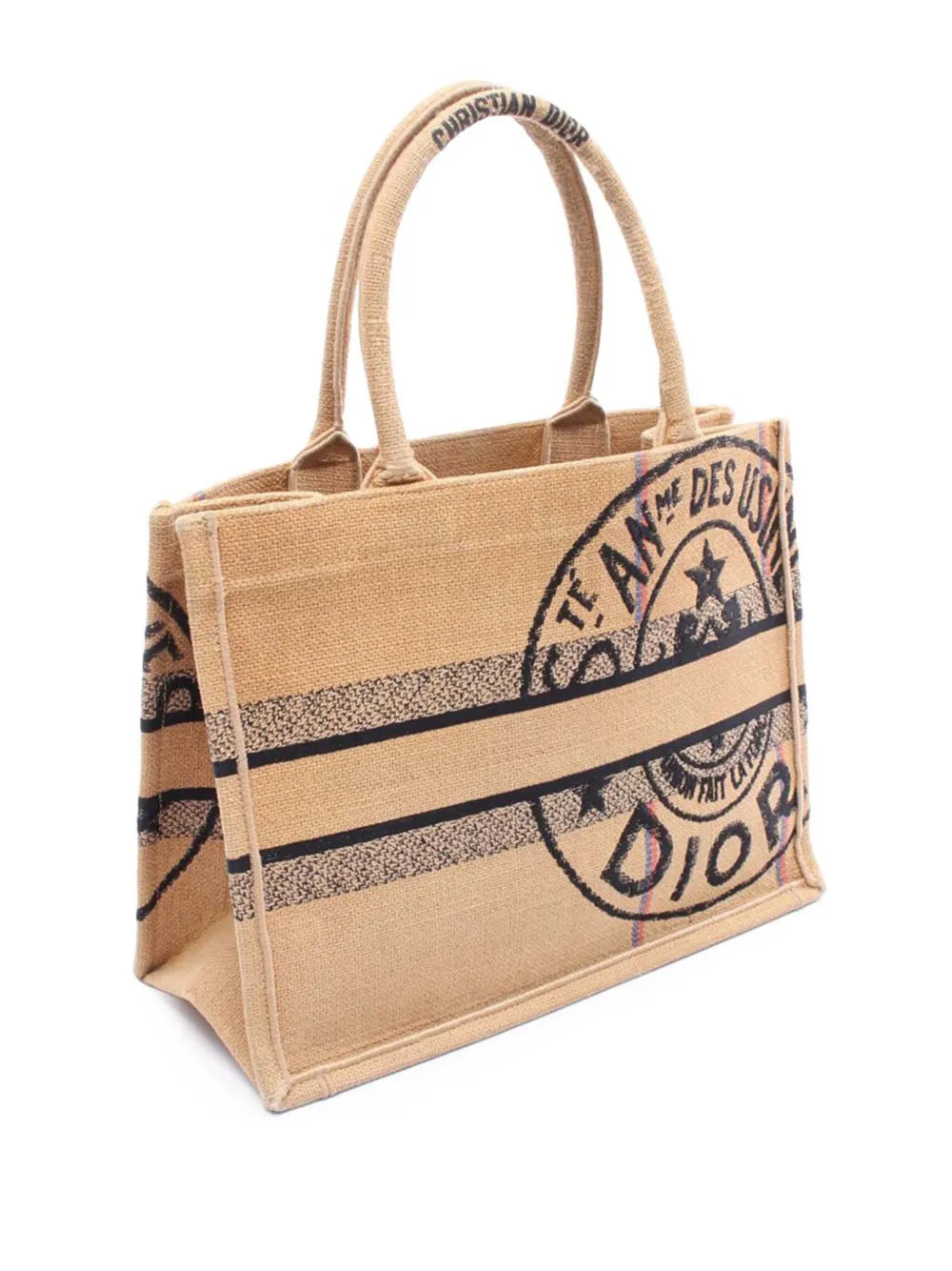 Pre-OwnedChristian Dior Pre-Owned2018-2025 Medium Jute Embroidered Book tote bag