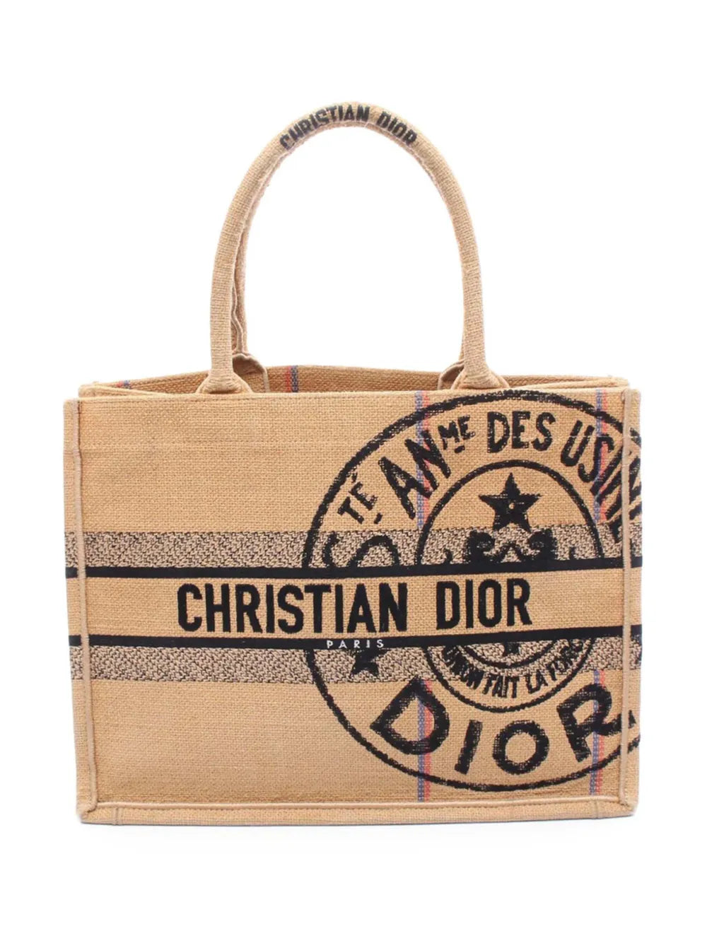 Pre-OwnedChristian Dior Pre-Owned2018-2025 Medium Jute Embroidered Book tote bag